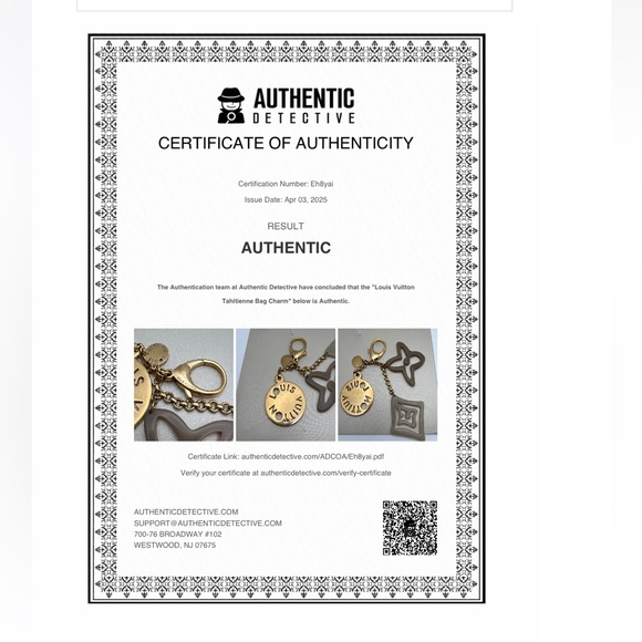 Louis Vuitton Women's Keychain/Bag Charm Beige Brown Gold with Box & Dust Bag - Picture 3 of 17